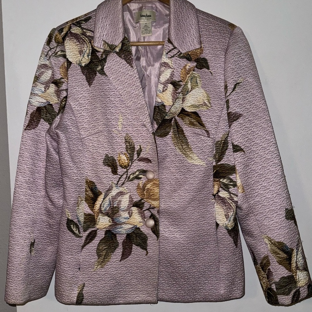 Neiman Marcus Lilac Floral Blazer